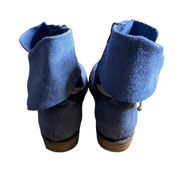 Portofino Women's Blue Suede Graphic Print Design Ankle Boots - Picture 3 of 8